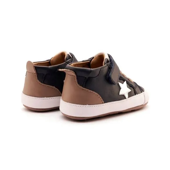 NEW OLDSOLES baby's platinum bub shoes in navy/taupe/snow