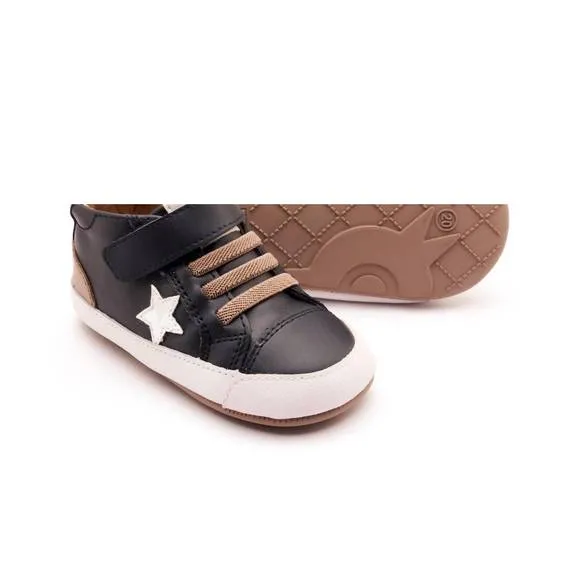NEW OLDSOLES baby's platinum bub shoes in navy/taupe/snow