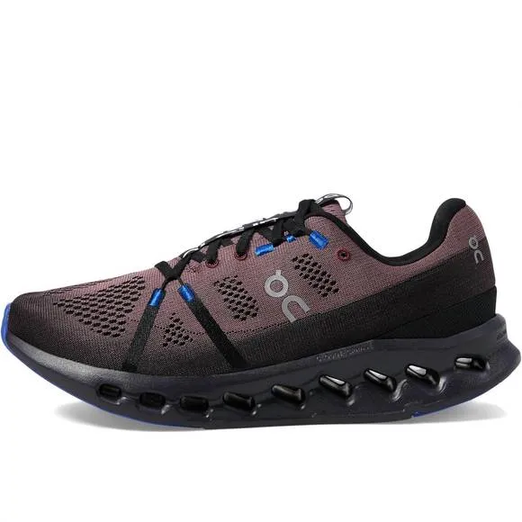 NEW ON RUNNING men's cloudsurfer running shoes in black/cobalt