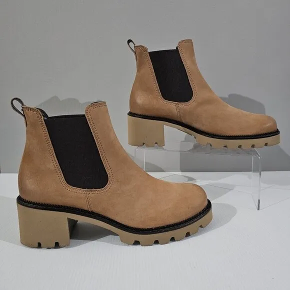 NEW Paul Green Shasta Ankle Bootie Chelsea Sahara Tan Nubuck Leather UK Size 7
