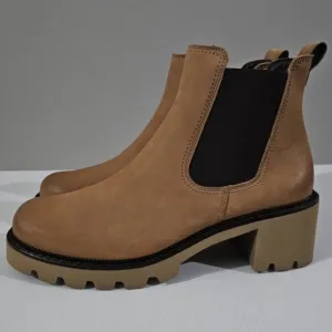 NEW Paul Green Shasta Ankle Bootie Chelsea Sahara Tan Nubuck Leather UK Size 7
