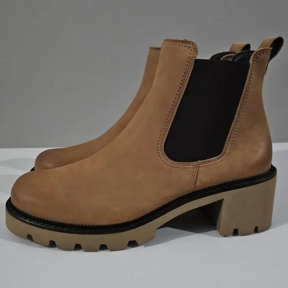 NEW Paul Green Shasta Ankle Bootie Chelsea Sahara Tan Nubuck Leather UK Size 7