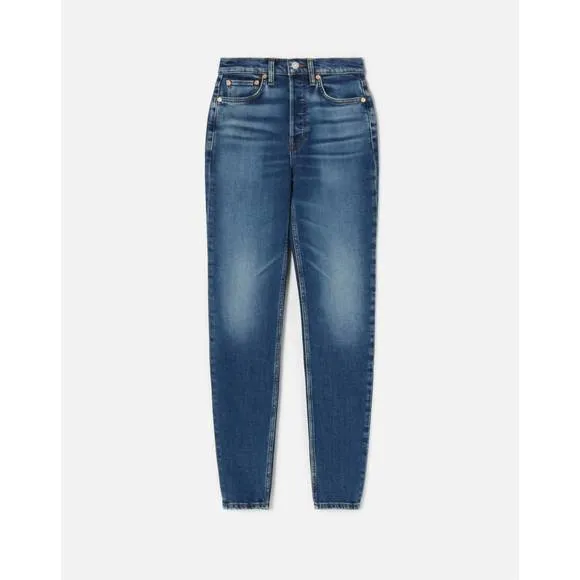 NEW RE/DONE high rise skinny jeans in azzurro