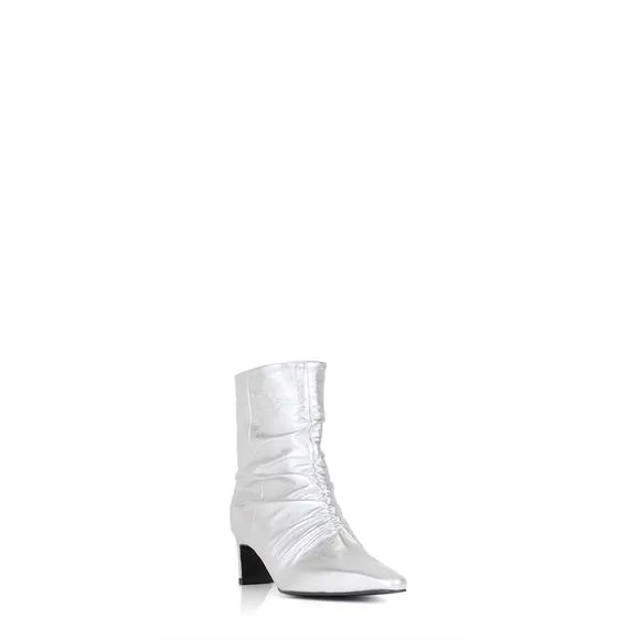 NEW REIKE NEN women's rushy leather ankle boots in silver