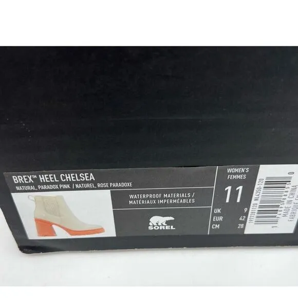 NEW Sorel Women's Brex Heel Chelsea Bootie Ceramic/Orange Size 11 New In Box