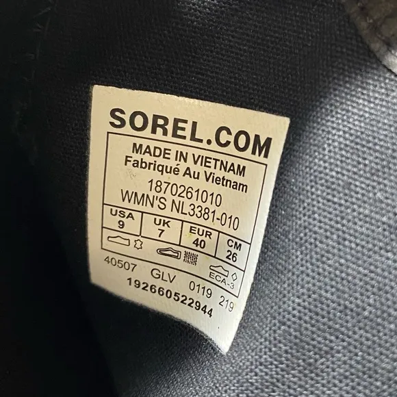 New Sorel Womens Cate Bootie Ankle Boots Black Leather Block Heel Waterproof 9