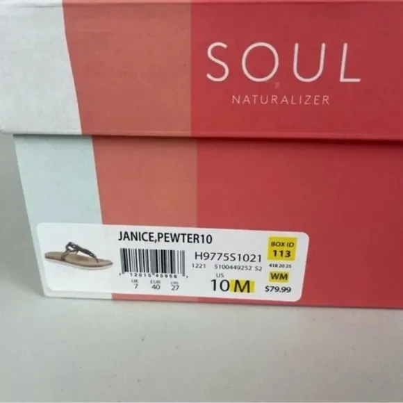 NEW SOUL Naturalizer Janice Cut Out Slip On Comfort Sandals Women's Size 10