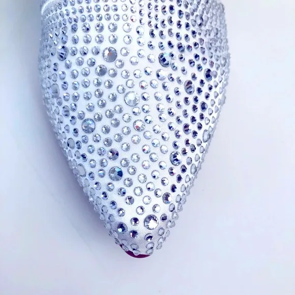 New Sparkle Glam White Rhinestone Boots