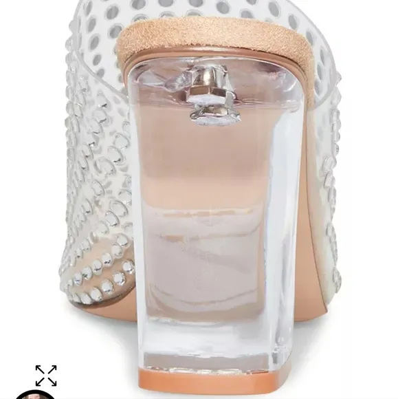 NEW Steve Madden Nicely Rhinestone Clear Heel Sandal | Size 5.5