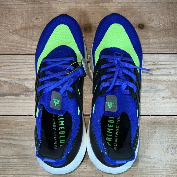 NEW SZ 11 Adidas UltraBoost 21 'Sonic Ink Screaming Green' Running Shoes S23873