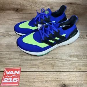 NEW SZ 11 Adidas UltraBoost 21 'Sonic Ink Screaming Green' Running Shoes S23873