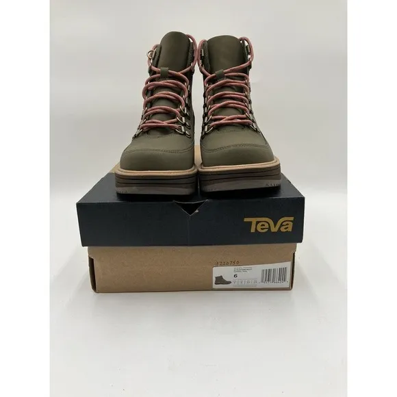 NEW Teva Midform Women's Waterproof Boots Green US Size 6 1123510-DOL NEW IN BOX