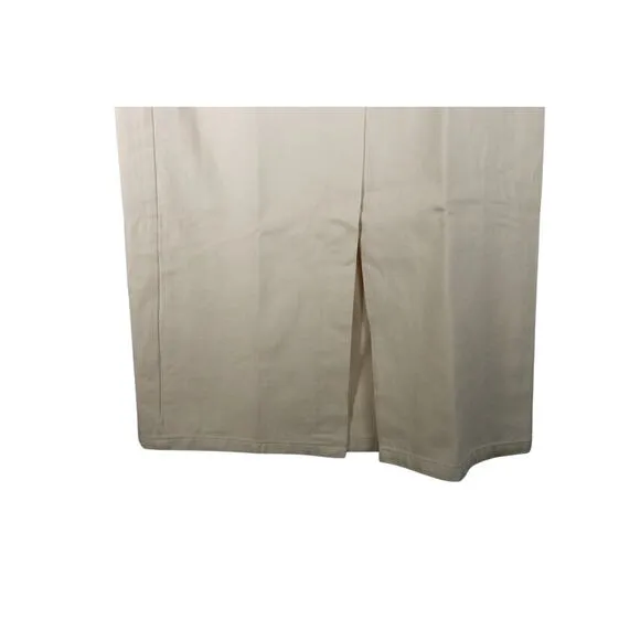 New Tuckernuck Denim Ecru Lia Maxi Skirt Cream Front Split $198 Sz 4 1725-20
