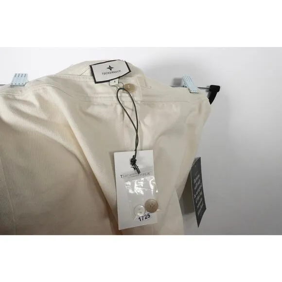 New Tuckernuck Denim Ecru Lia Maxi Skirt Cream Front Split $198 Sz 4 1725-20