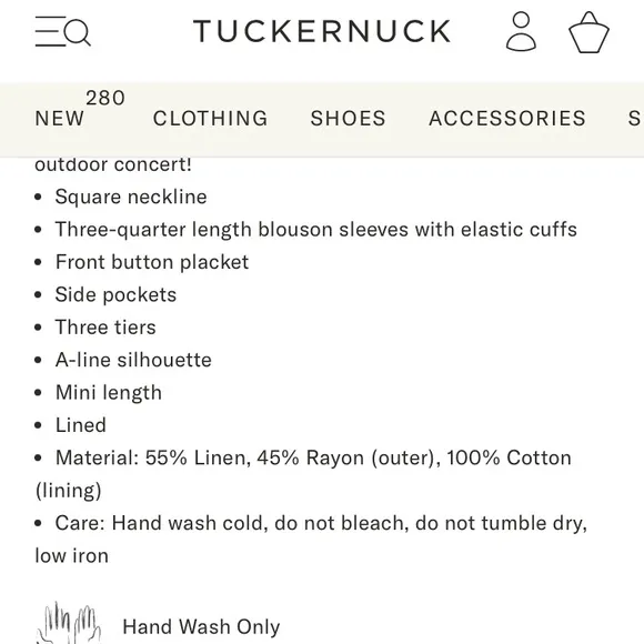 New: Tuckernuck Hyacinth House Sawyer Dress with Pockets. Size Small