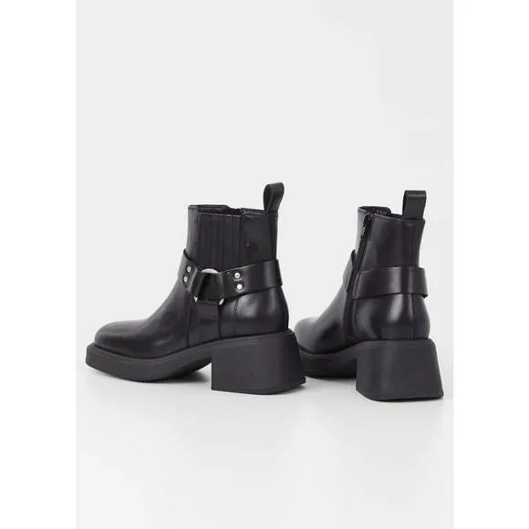 NEW VAGABOND SHOEMAKERS women's dorah ankle harness moto boot in black