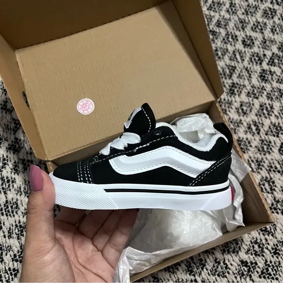 New VANS Knu Skool Elastic Lace Little Kids Shoes Toddler Size 6