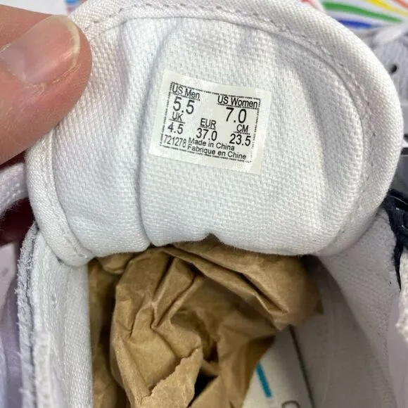 New Vans Old Skool Flour Shop White Leather Rainbow Sneakers NWOB