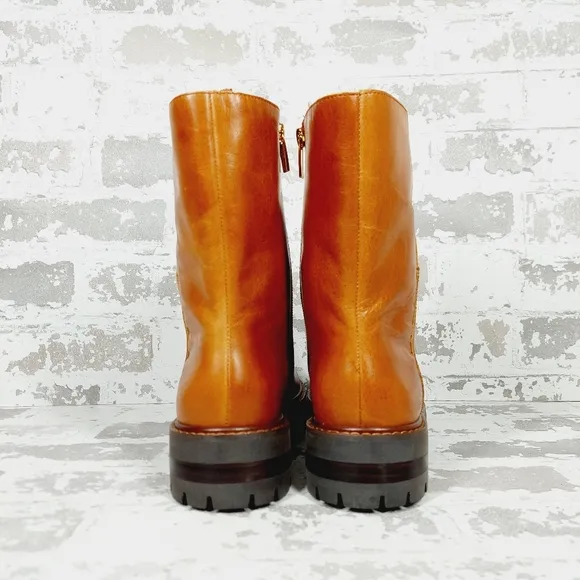 NEW Vince Camuto Telvanni Brown Leather Slip On Fall Ankle Boots V355