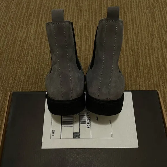 NEW vintage foundry chelsea grey gray dress boots black sole 12