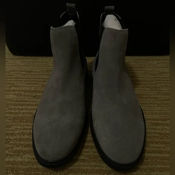 NEW vintage foundry chelsea grey gray dress boots black sole 12