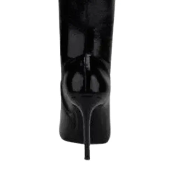 New w/Box Inc International Concepts Keenah Vegan Patent Leather Thigh High Boot