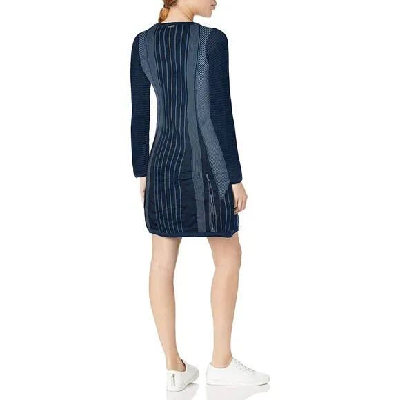 New Womens NWT PrAna S Whitley Blue Dark Cobal Sweater Dress Organic Cotton Knit