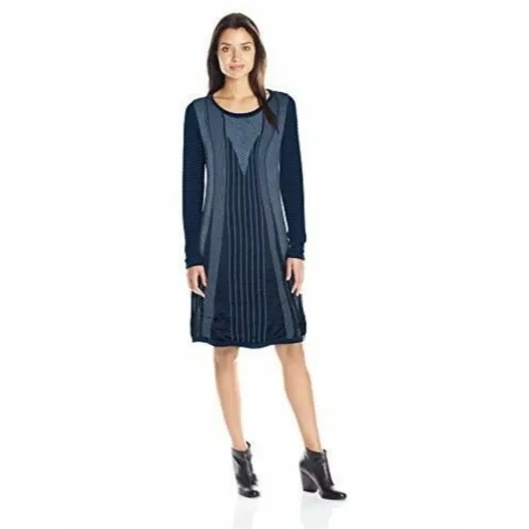 New Womens NWT PrAna S Whitley Blue Dark Cobal Sweater Dress Organic Cotton Knit