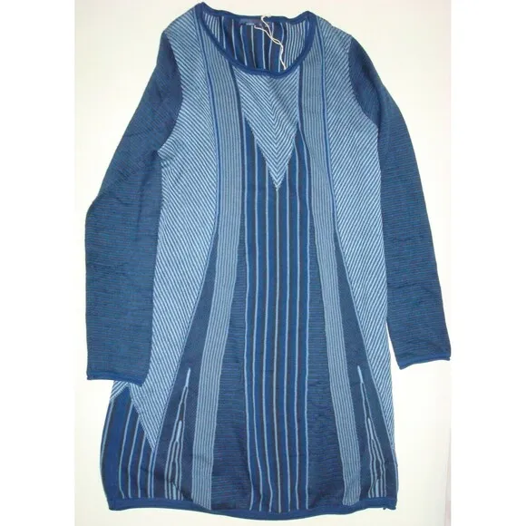 New Womens NWT PrAna S Whitley Blue Dark Cobal Sweater Dress Organic Cotton Knit