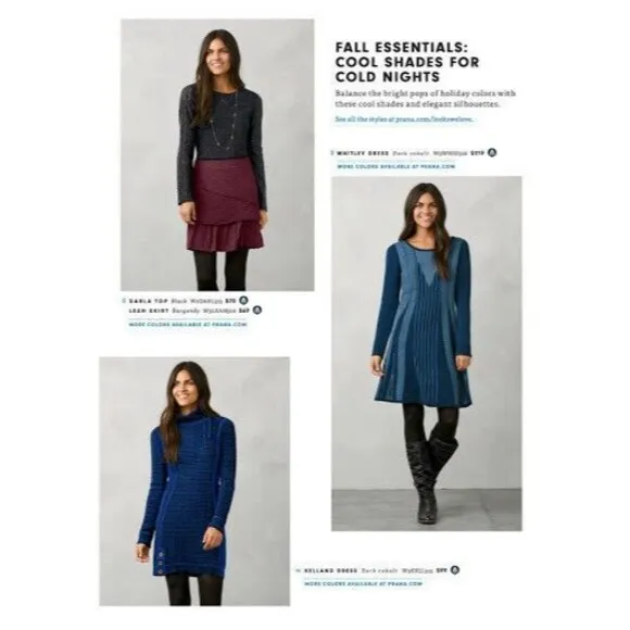 New Womens NWT PrAna S Whitley Blue Dark Cobal Sweater Dress Organic Cotton Knit