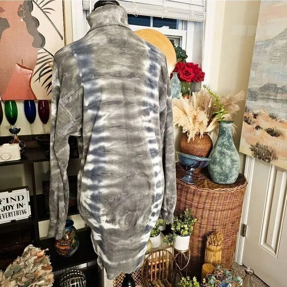 New Young Fabulous &amp; Broke Tye Dye TurtleNeck Asymmetrical Mini Sweater Dress.