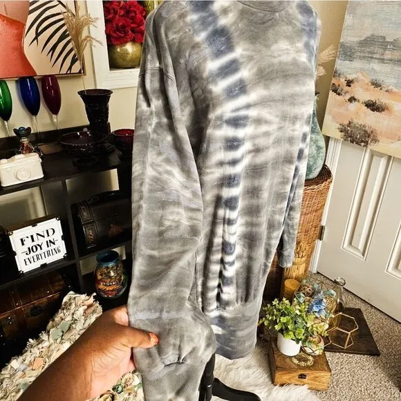 New Young Fabulous &amp; Broke Tye Dye TurtleNeck Asymmetrical Mini Sweater Dress.