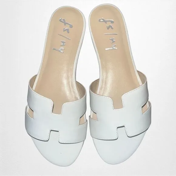 New in Box FRENCH SOLE White Leather Alibi Sandals Size 9