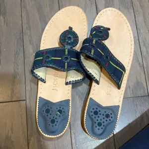 New Jack Rogers Plaid Tartan Slip On Sandals sz10