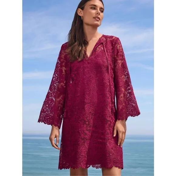 NEW JOHNNY WAS Women’s S Harper Lace Mini Dress  $388 MSRP
