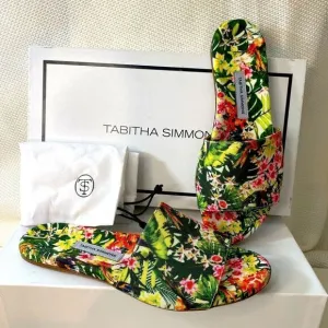 New with box Tabitha Simmons tropical print sandals size 37 or 6.5 Italy