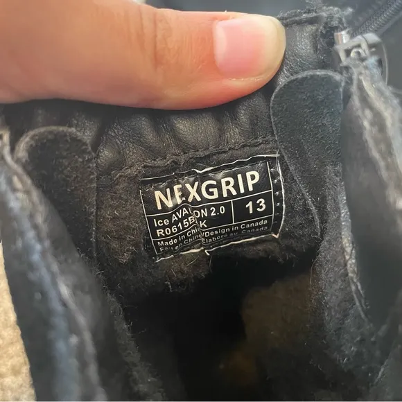 NexGrip Ice Avalon 2.0 Mens Waterproof Boots Black US Size 13 Retractable Spikes