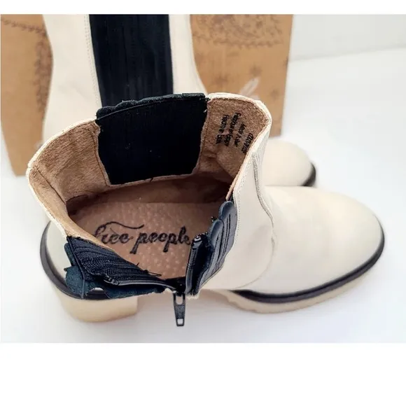 NIB $188 Free People James Chelsea White Boots 37 37.5 38 38.5 39.5 40 NWT