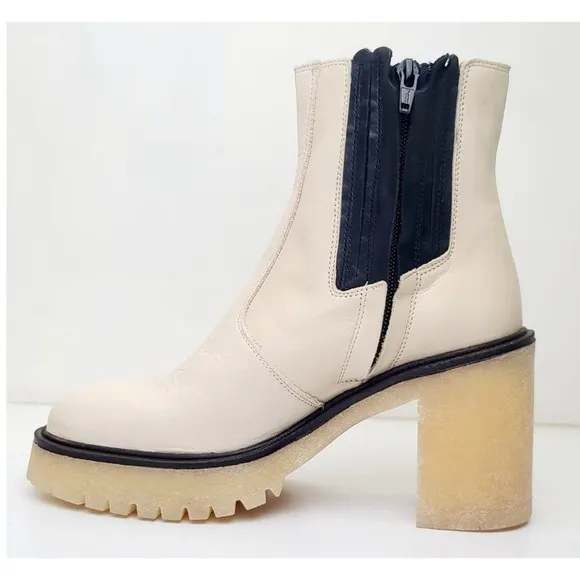 NIB $188 Free People James Chelsea White Boots 37 37.5 38 38.5 39.5 40 NWT
