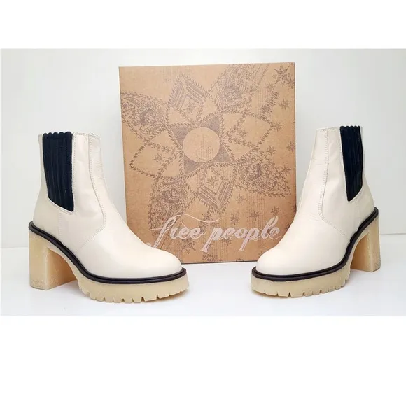 NIB $188 Free People James Chelsea White Boots 37 37.5 38 38.5 39.5 40 NWT