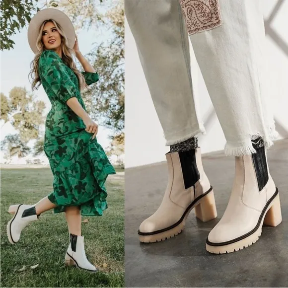NIB $188 Free People James Chelsea White Boots 37 37.5 38 38.5 39.5 40 NWT