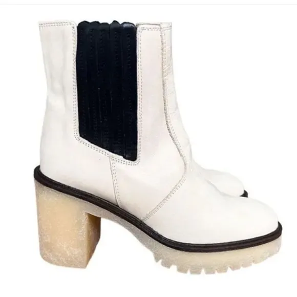 NIB $188 Free People James Chelsea White Boots 37 37.5 38 38.5 39.5 40 NWT