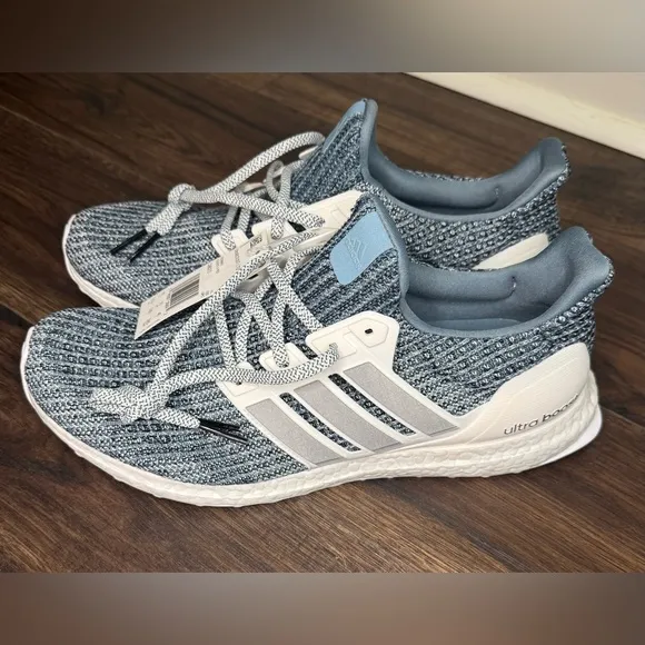 NIB Adidas Men’s Ultra Boost LTD Cloud White/Silver Metallic Running Shoes 11.5