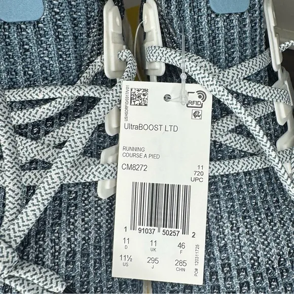 NIB Adidas Men’s Ultra Boost LTD Cloud White/Silver Metallic Running Shoes 11.5