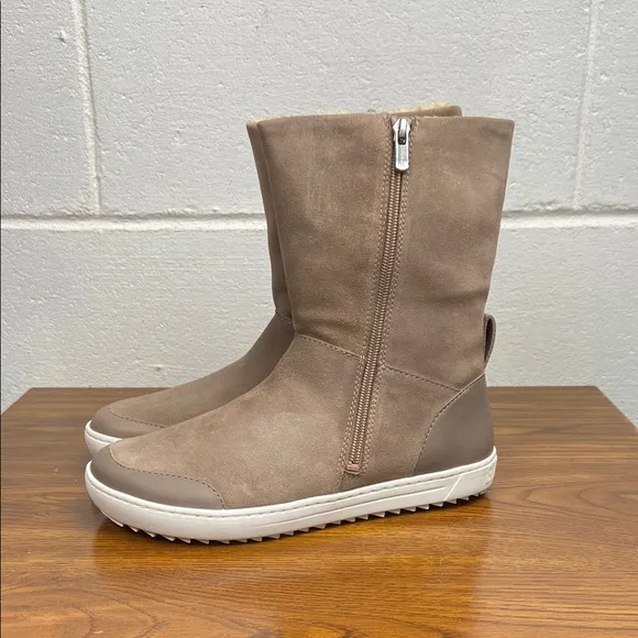 NIB Birkenstock Fossholl‎ Taupe Suede Ankle Boots EU38 Regular Fit 1011054