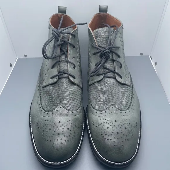 NIB Cycleur de Luxe High Ankle Lima Mid Grey Leather Lace up Boots Shoes. Men 13