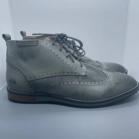 NIB Cycleur de Luxe High Ankle Lima Mid Grey Leather Lace up Boots Shoes. Men 13