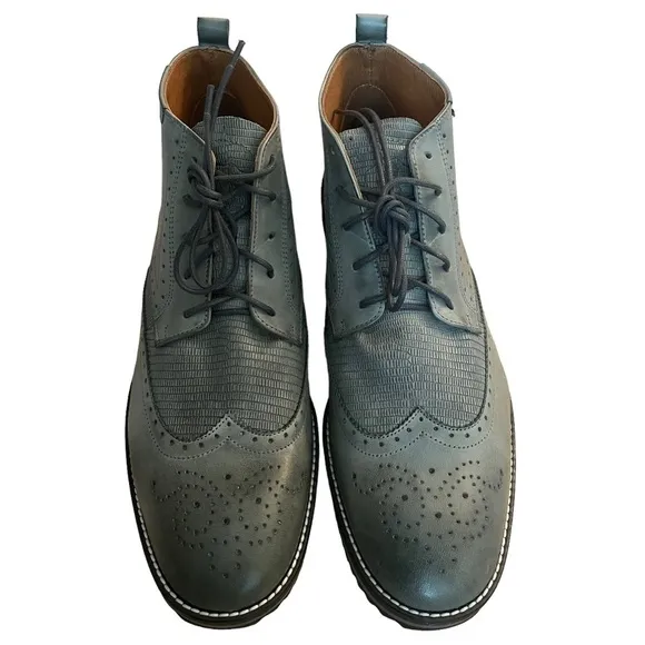 NIB Cycleur de Luxe High Ankle Lima Mid Grey Leather Lace up Boots Shoes. Men 13