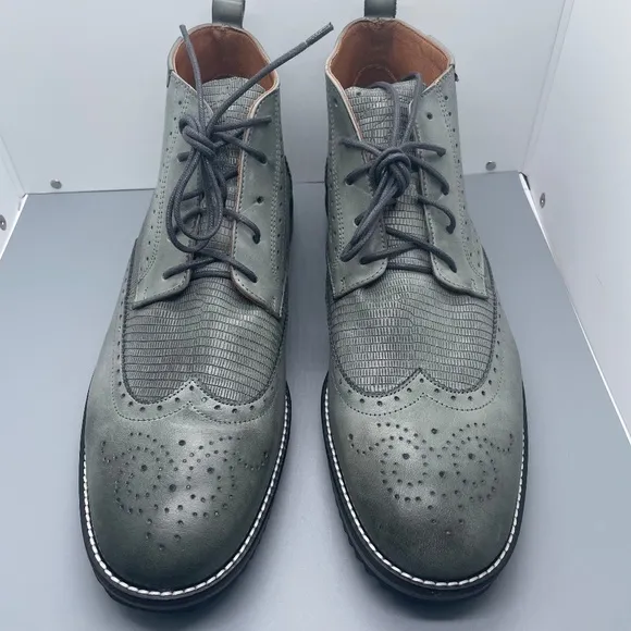 NIB Cycleur de Luxe High Ankle Lima Mid Grey Leather Lace up Boots Shoes. Men 13