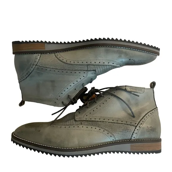NIB Cycleur de Luxe High Ankle Lima Mid Grey Leather Lace up Boots Shoes. Men 13